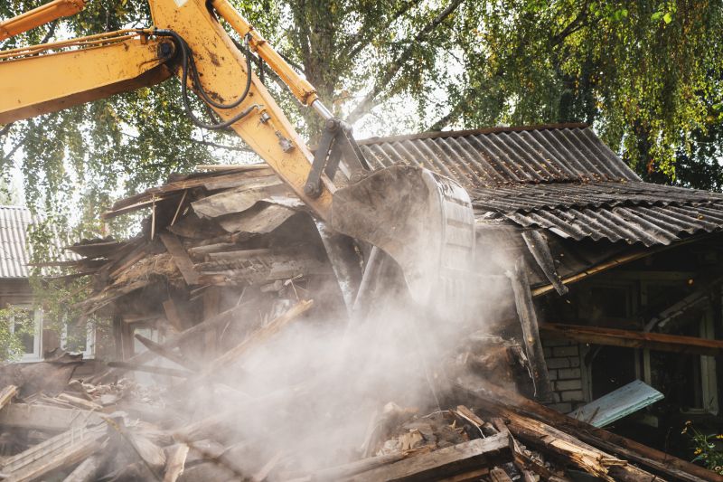 Demolition Crew Operating Machinery